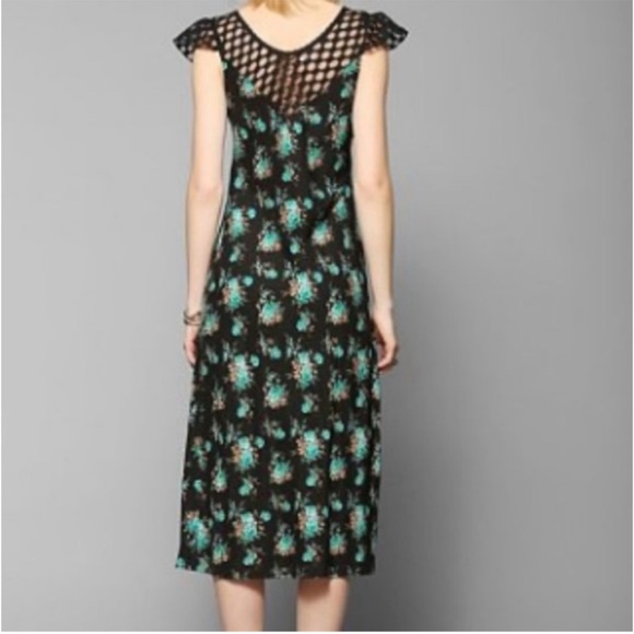 Band of Gypsies Dress SZ M BLK/Teal Lace 90s/Y2K Boho Fairy Whimsygoth Coquette - Picture 2 of 10